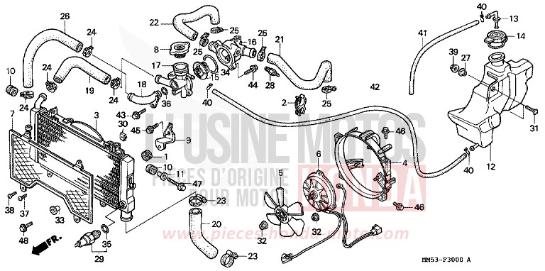 KUEHLER (CBR1000FH/FJ/FM) von CB1300 Super Bold'or ABS PB187D (PB187D) von 1987